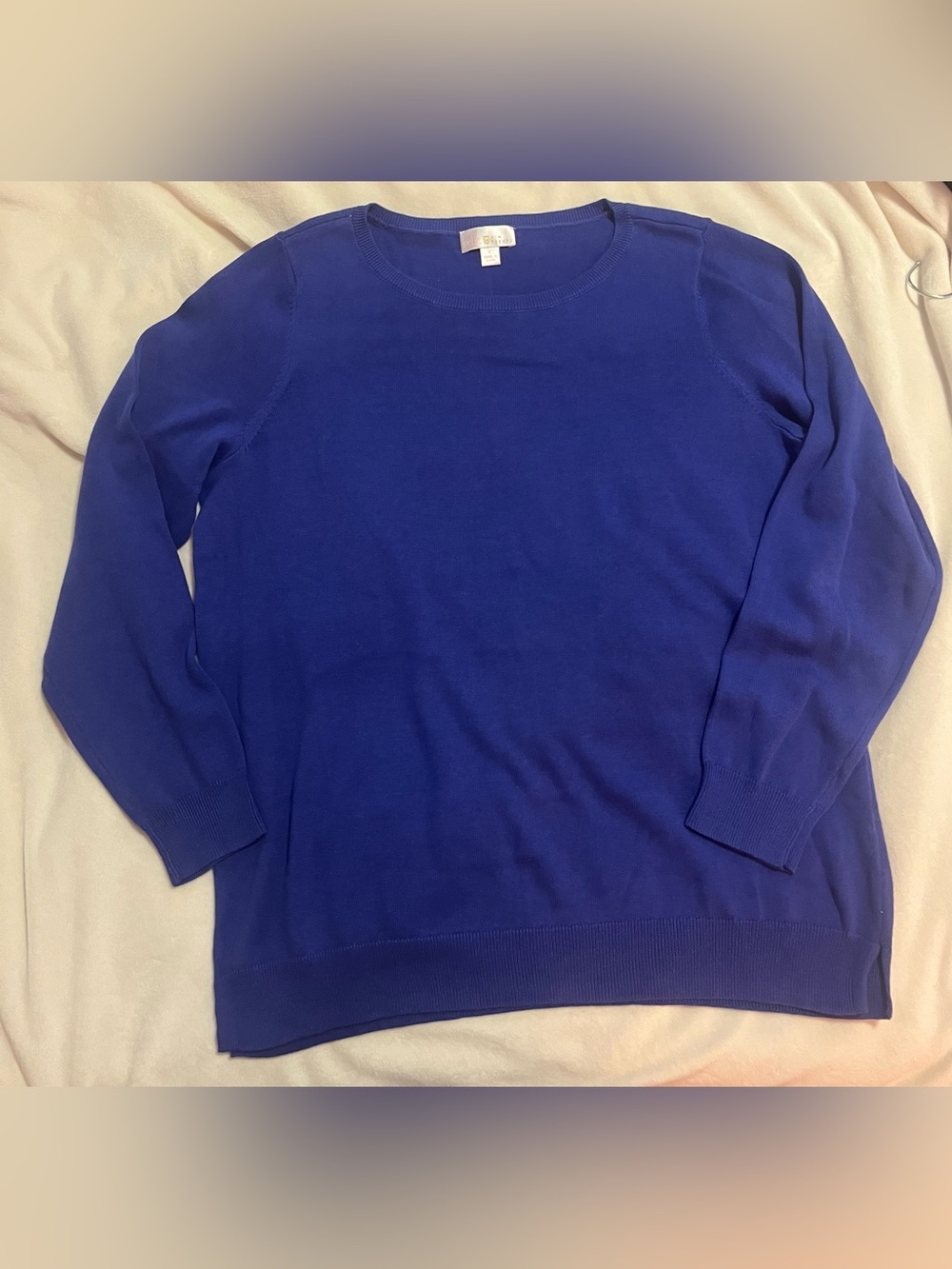 Belle by Kim Gravel Crewneck Sweater in Royal Blue Size L